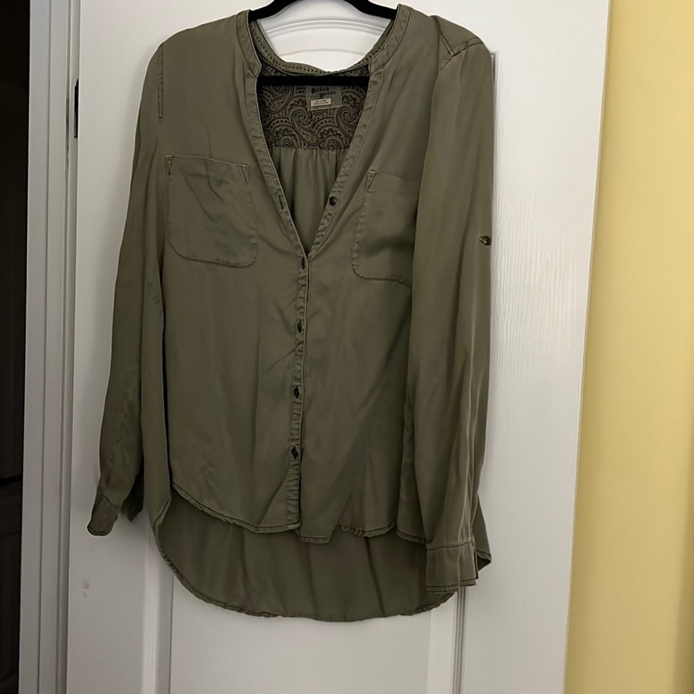 Anthropologie Green Shirt L